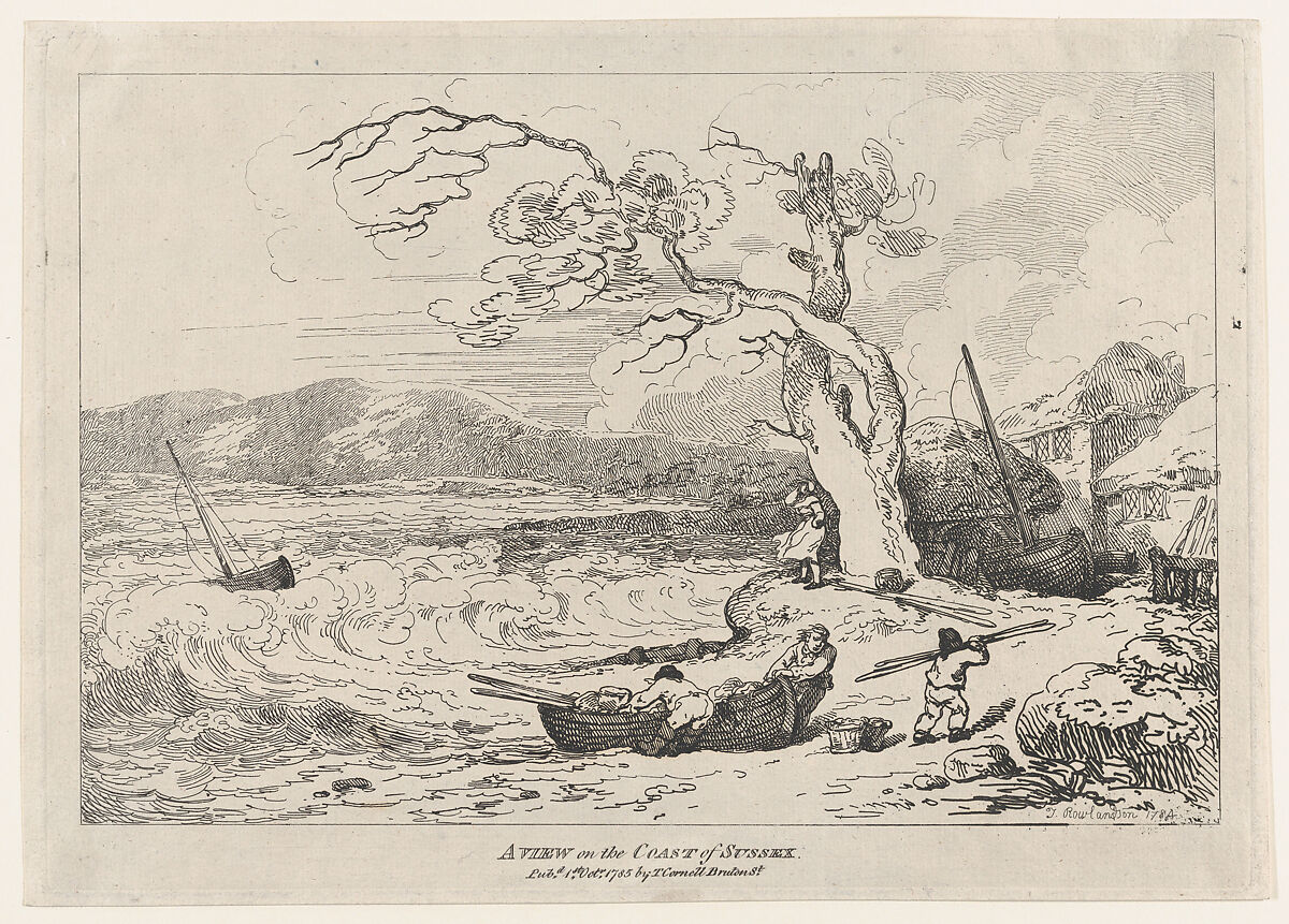 A View on the Coast of Sussex, Thomas Rowlandson (British, London 1757–1827 London), Etching 