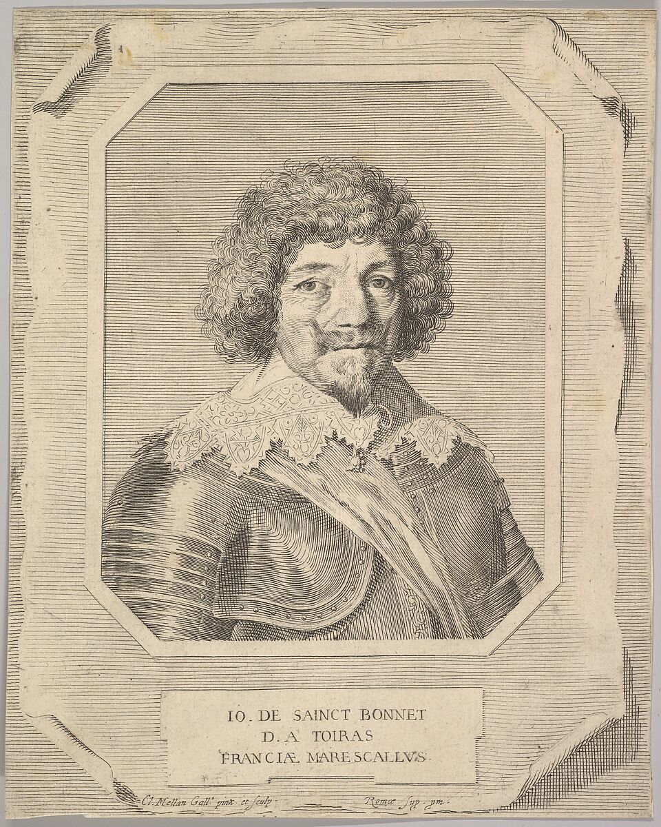 Jean de Saint-Bonnet, marquis de Toiras, Claude Mellan (French, Abbeville 1598–1688 Paris), Engraving; first state of two (BN) 