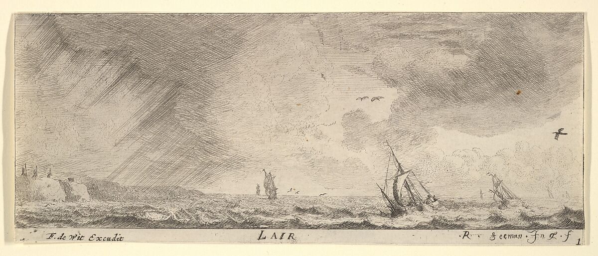 L'Air, from The Elements, Reinier Nooms, called Zeeman (Dutch, Amsterdam ca. 1623–1664 Amsterdam), Etching; fourth state 