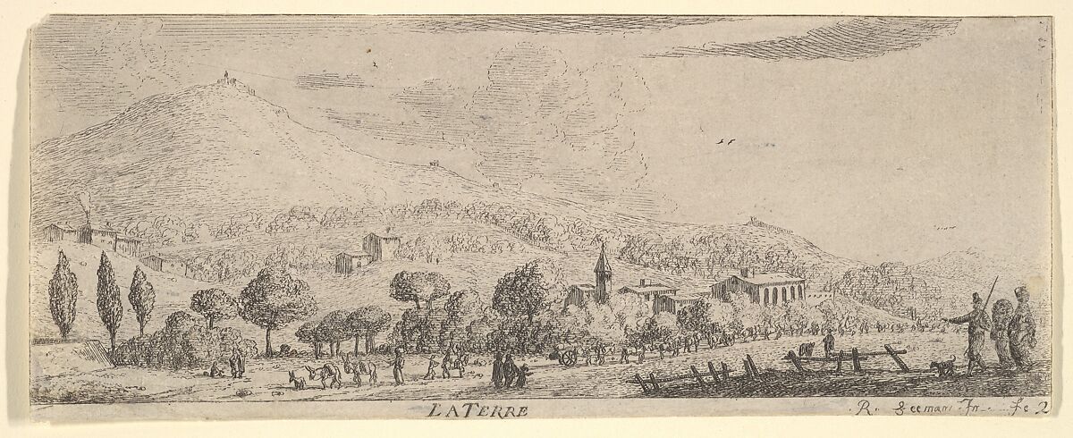 La Terre, from The Elements, Reinier Nooms, called Zeeman (Dutch, Amsterdam ca. 1623–1664 Amsterdam), Etching; third state 