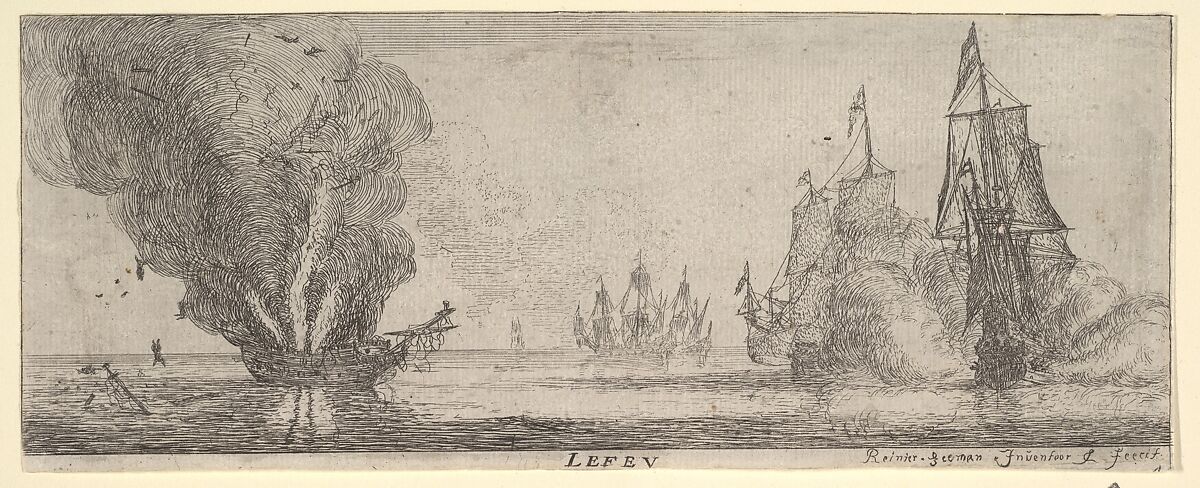 Le Feu, from The Elements, Reinier Nooms, called Zeeman (Dutch, Amsterdam ca. 1623–1664 Amsterdam), Etching; second state 