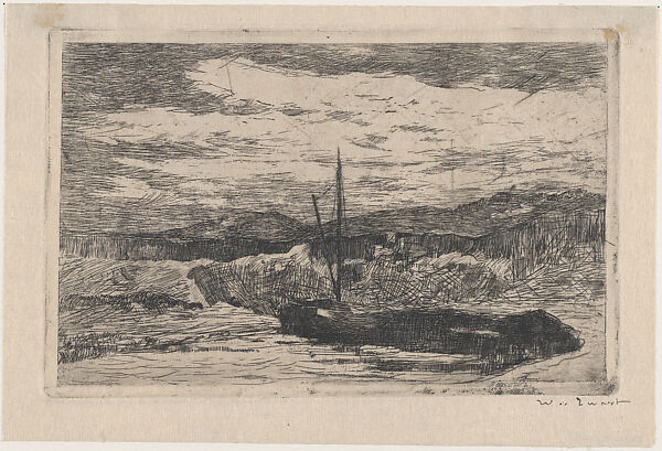 The Creek, Willem de Zwart (Dutch, The Hague 1862–1931 The Hague), Etching, drypoint, and plate tone printed on japan vellum 