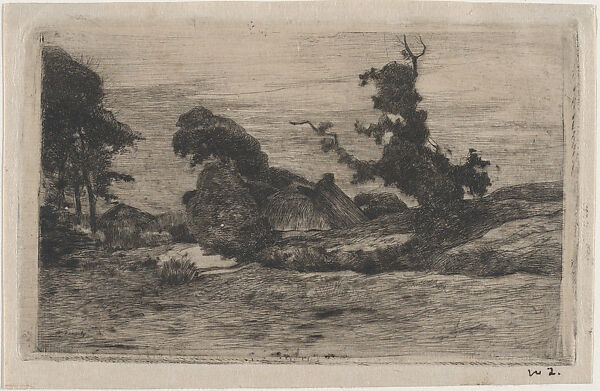 Landscape, Willem de Zwart (Dutch, The Hague 1862–1931 The Hague), Etching, drypoint, and plate tone printed on japan vellum 