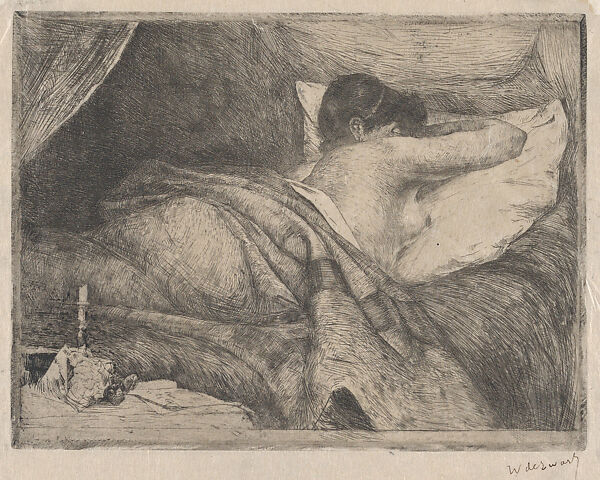 Sleeping Nude, Willem de Zwart (Dutch, The Hague 1862–1931 The Hague), Etching and plate tone 