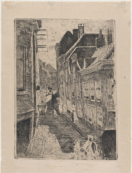Street Scene, Willem de Zwart (Dutch, The Hague 1862–1931 The Hague), Etching printed on japan vellum 