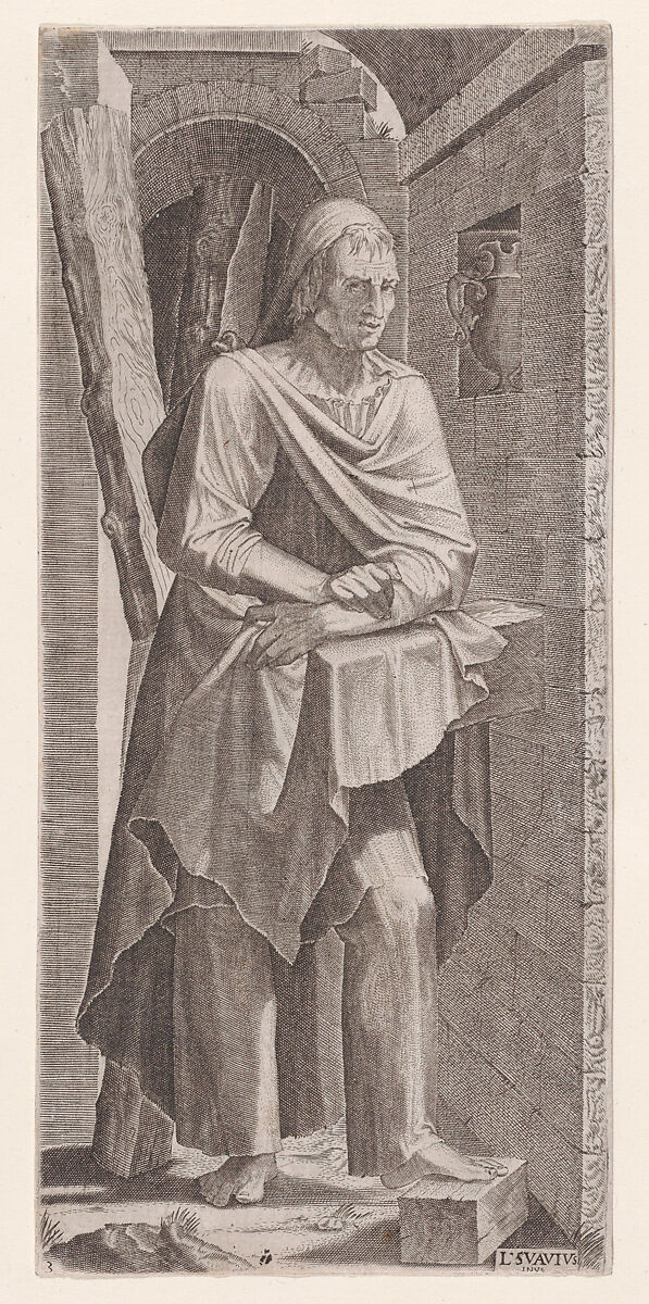 St. Andrew, from "Christ, the Twelve Apostles, and St. Paul", Lambert Suavius (Netherlandish, ca. 1510–by 1576), Engraving; first state 
