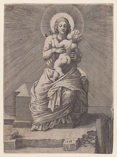 Virgin and Child Seated on a Stone Slab