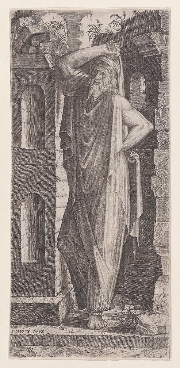 St. Philip (?), from Christ, the Twelve Apostles, and St. Paul, Lambert Suavius (Netherlandish, ca. 1510–by 1576), Engraving 