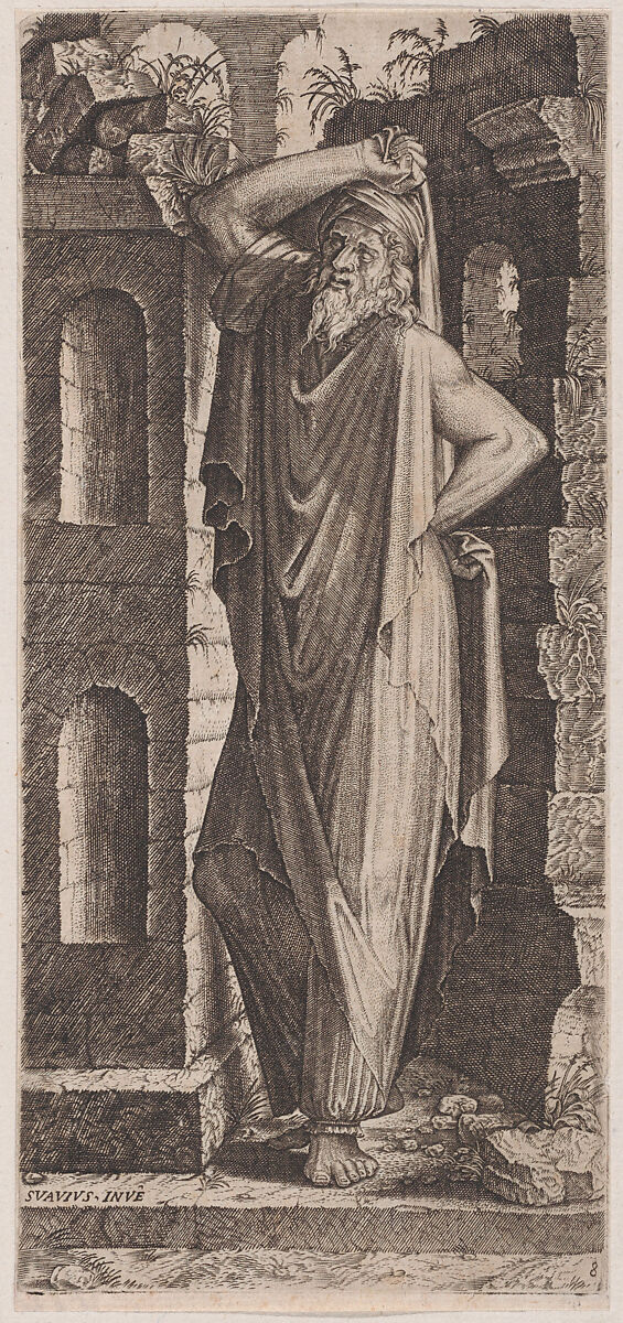St. Philip (?), from "Christ, the Twelve Apostles and St. Paul", Lambert Suavius (Netherlandish, ca. 1510–by 1576), Engraving 