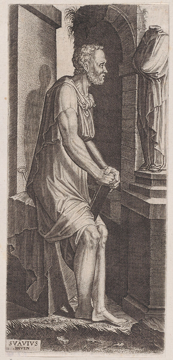 St. Peter, from "Christ, the Twelve Apostles and St. Paul", Lambert Suavius (Netherlandish, ca. 1510–by 1576), Engraving; second state of two 