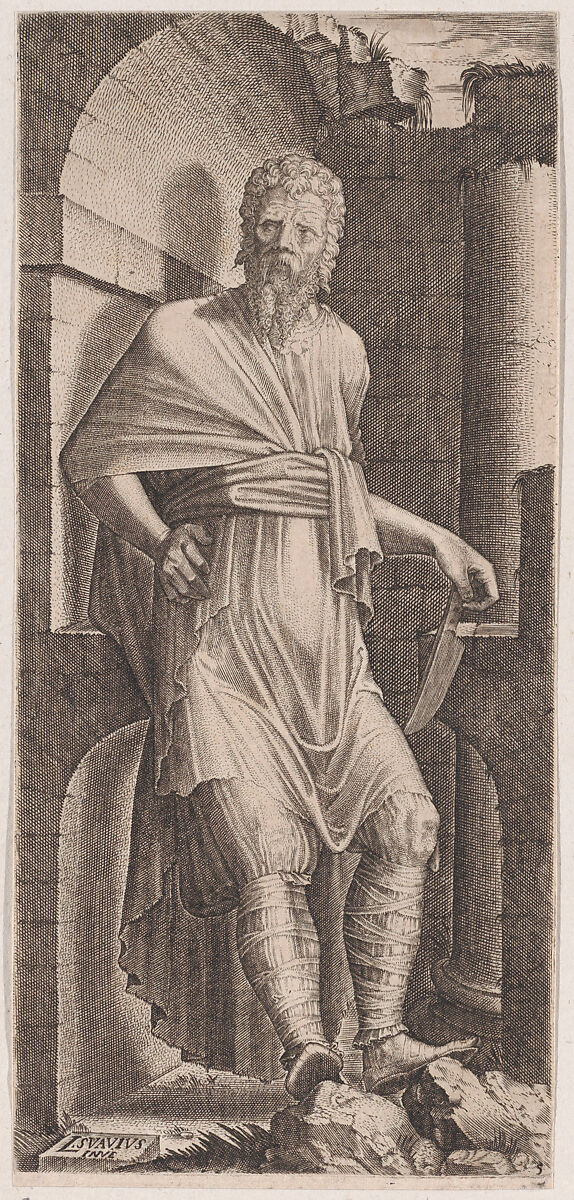 St. Bartholomew, from "Christ, the Twelve Apostles and St. Paul", Lambert Suavius (Netherlandish, ca. 1510–by 1576), Engraving; second state of three 