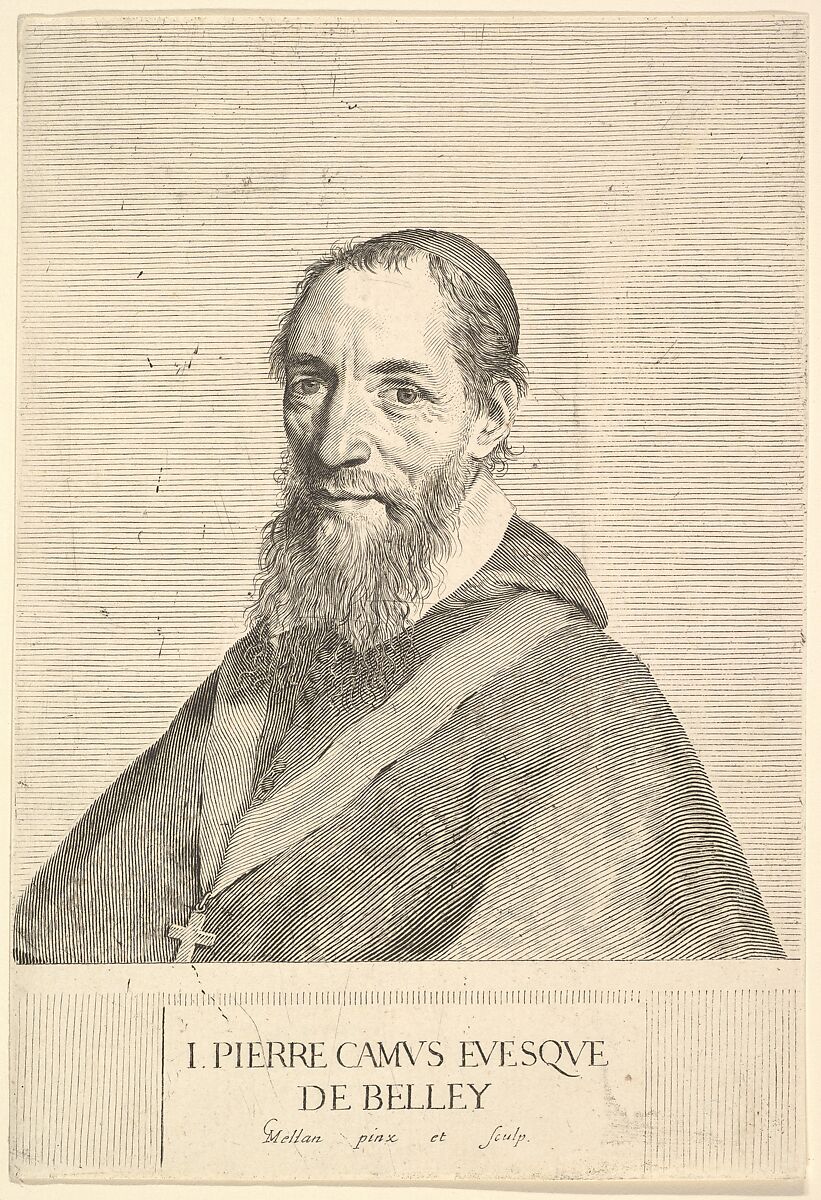 Jean-Pierre Camus, Bishop of Belley, Claude Mellan (French, Abbeville 1598–1688 Paris), Engraving; first state of two (BN) 