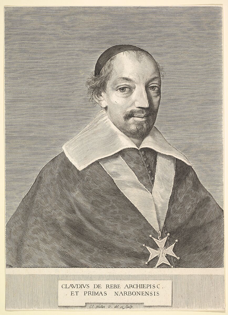 Claude de Rebé, Archbishop of Narbonne, Claude Mellan (French, Abbeville 1598–1688 Paris), Engraving; second state of two 