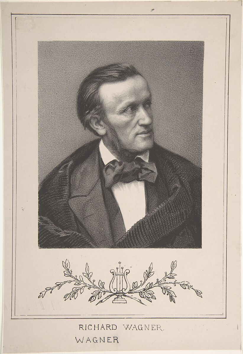 Portrait of Richard Wagner, After Pierre Petit (French, Aups 1832–1909 Paris), Lithograph after a photograph 