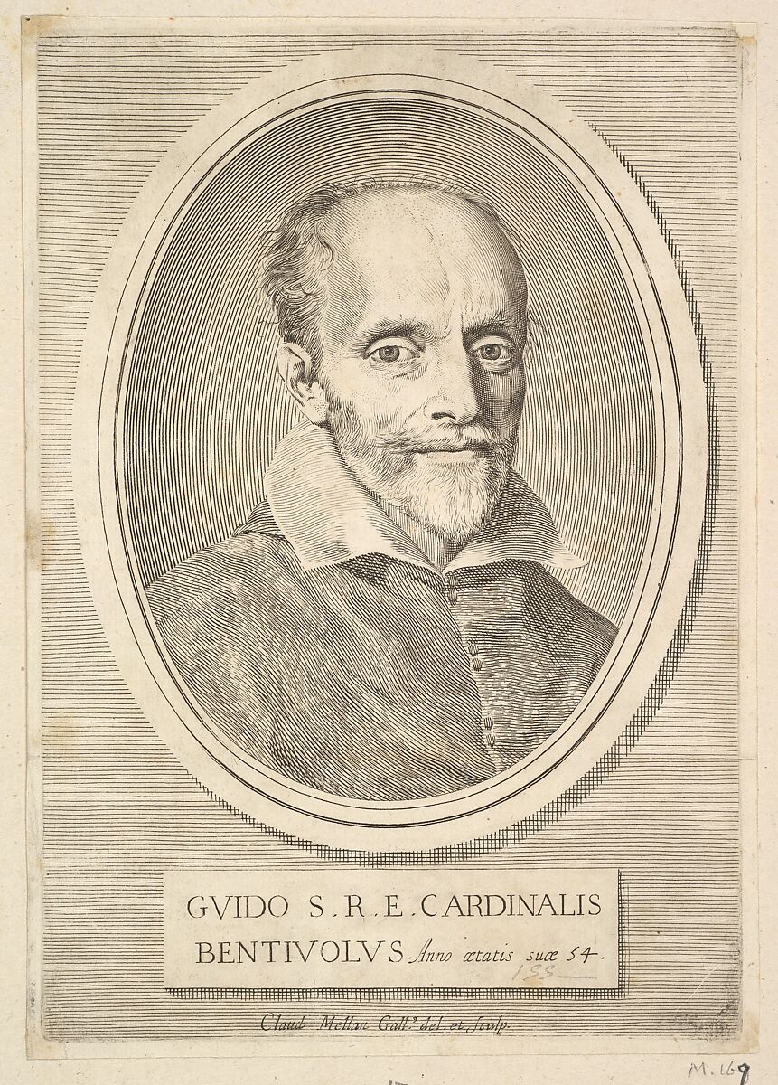 Portrait of Cardinal Guido Bentivoglio, Claude Mellan (French, Abbeville 1598–1688 Paris), Engraving 