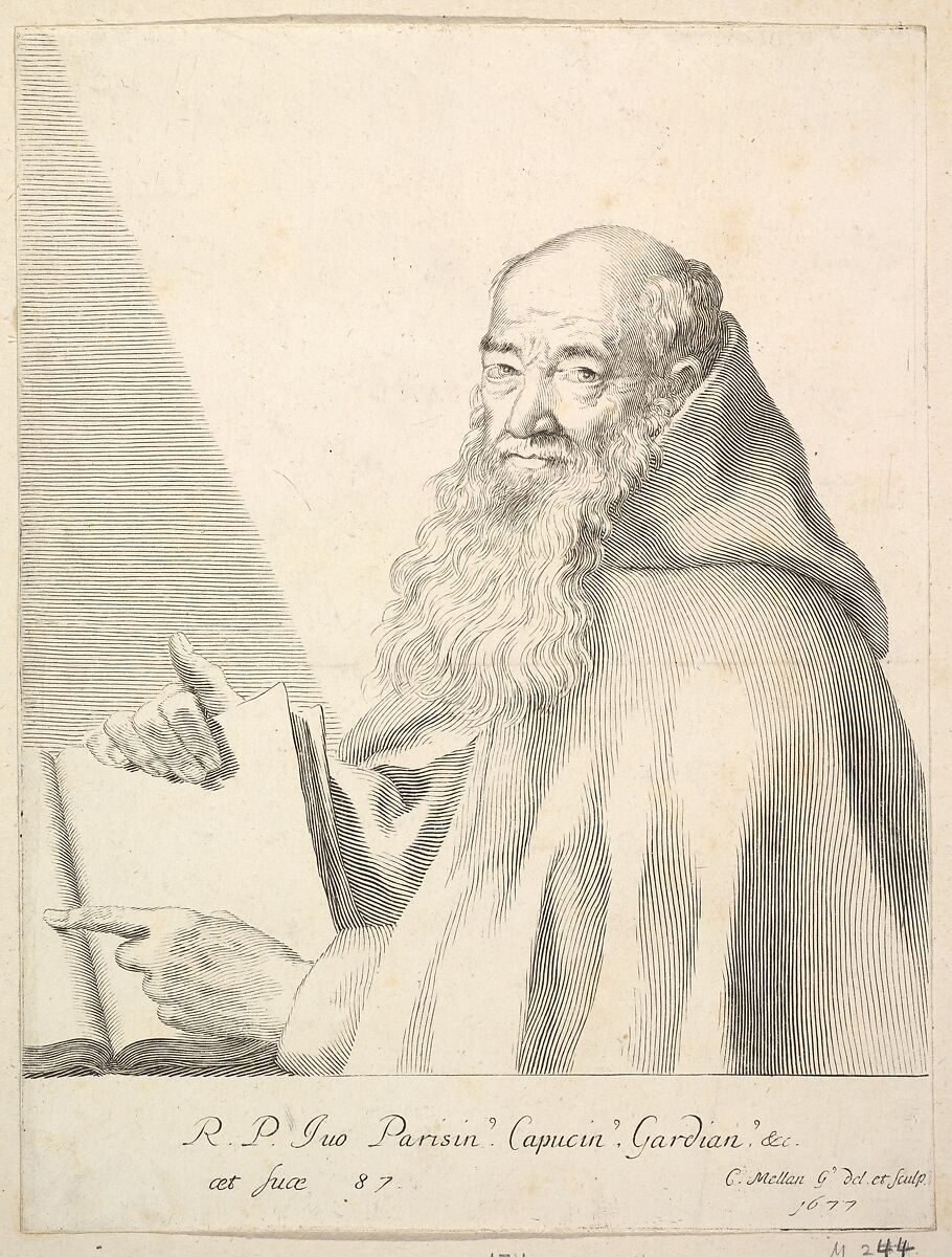 Portrait of Le Père Yves, Claude Mellan (French, Abbeville 1598–1688 Paris), Engraving; second state of four (BN) 