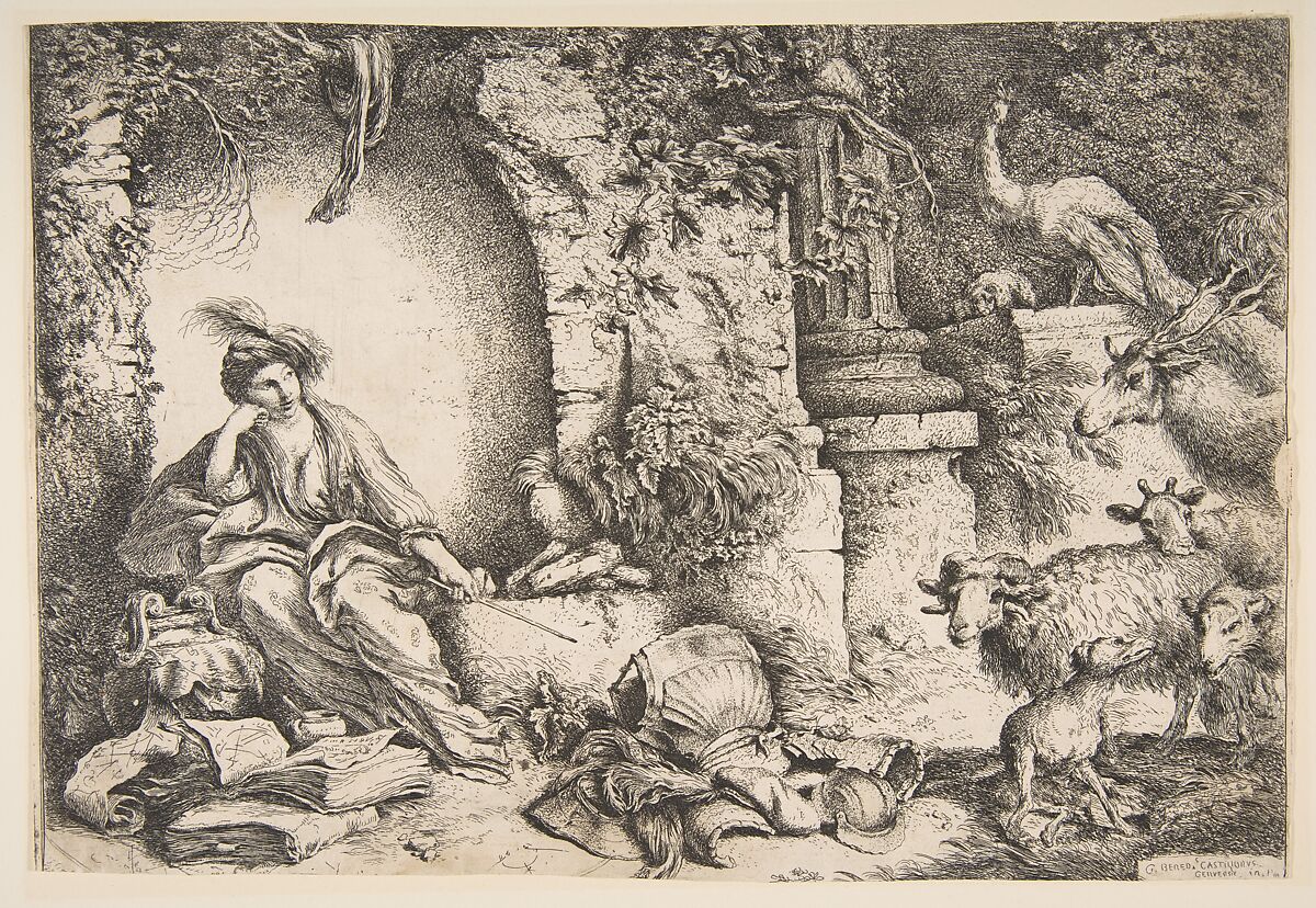 Circe changing the companions of Ulysses into beasts, Giovanni Benedetto Castiglione (Il Grechetto) (Italian, Genoa 1609–1664 Mantua), Etching 