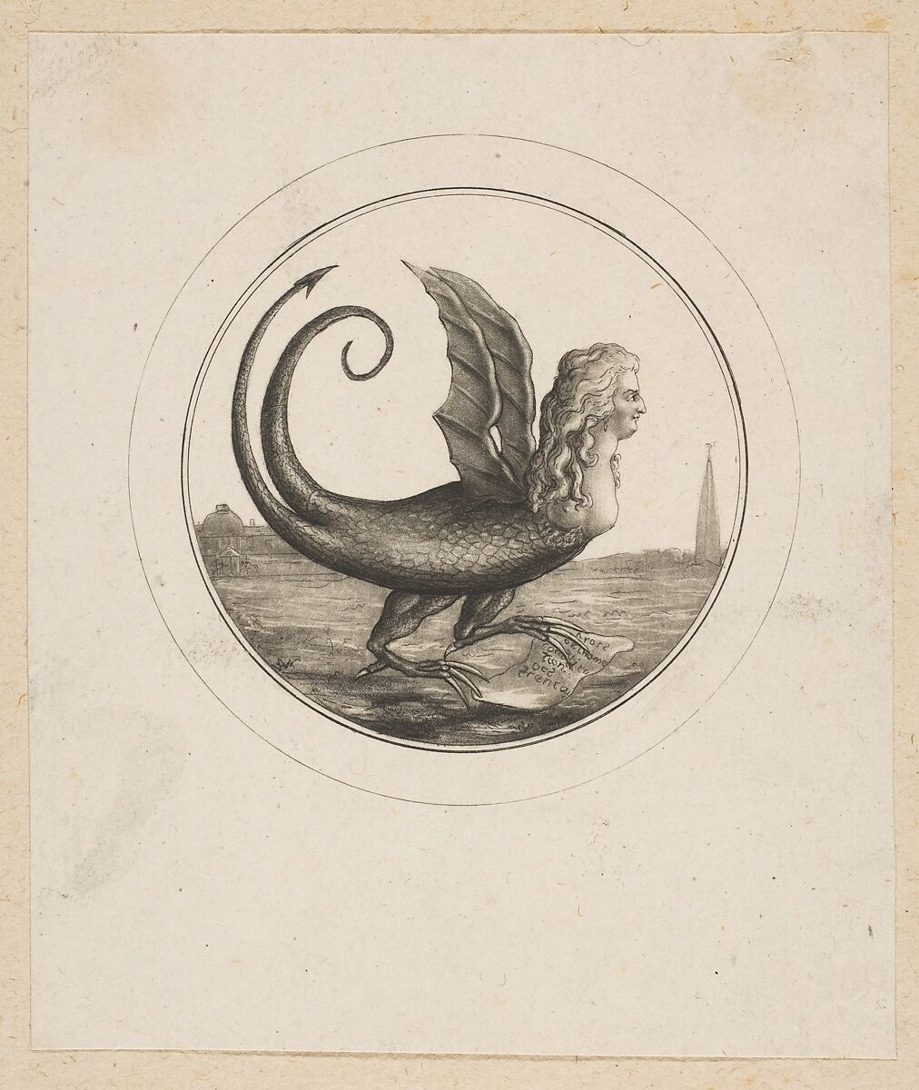 Caricature Showing Marie Antoinette as a Dragon, Anonymous, French, 18th century, Etching 