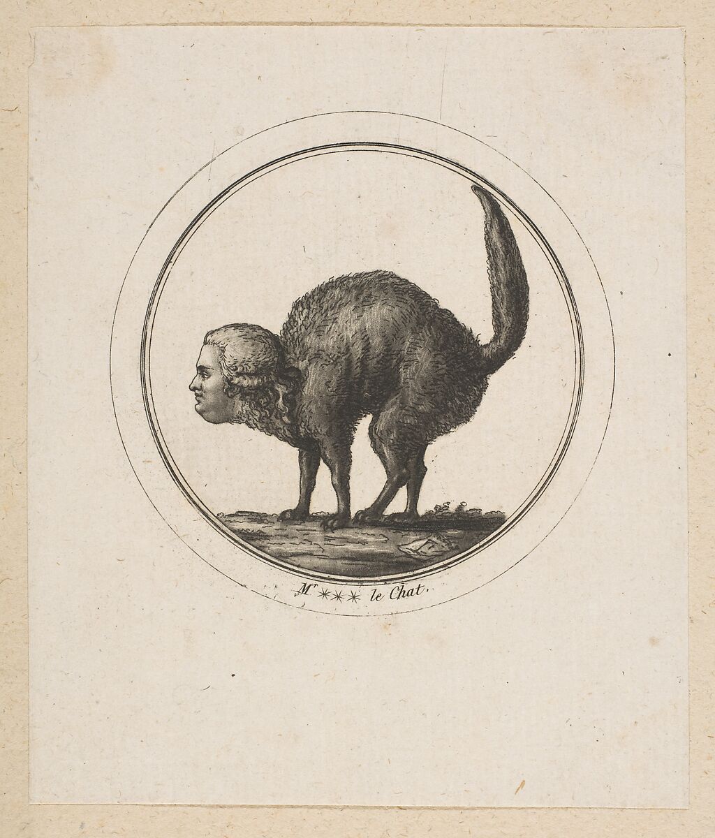 Caricature Showing the Comte de Provence as a Cat, Anonymous, French, 18th century, Etching 