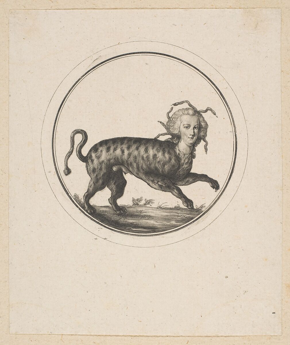 Caricature Showing Marie Antoinette as a Leopard, Anonymous, French, 18th century, Etching 