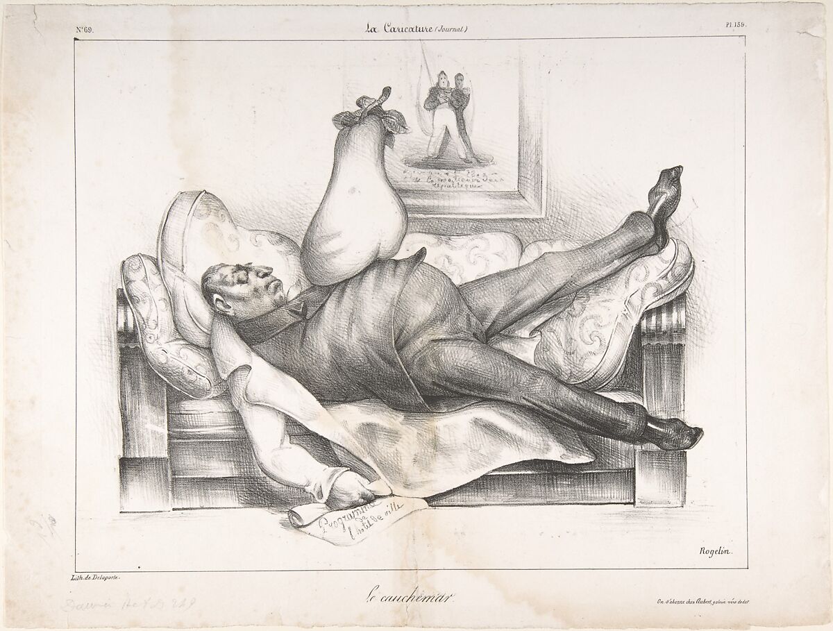 Le Cauchemar (The Nightmare), published in "La Caricature", Honoré Daumier (French, Marseilles 1808–1879 Valmondois), Lithograph 