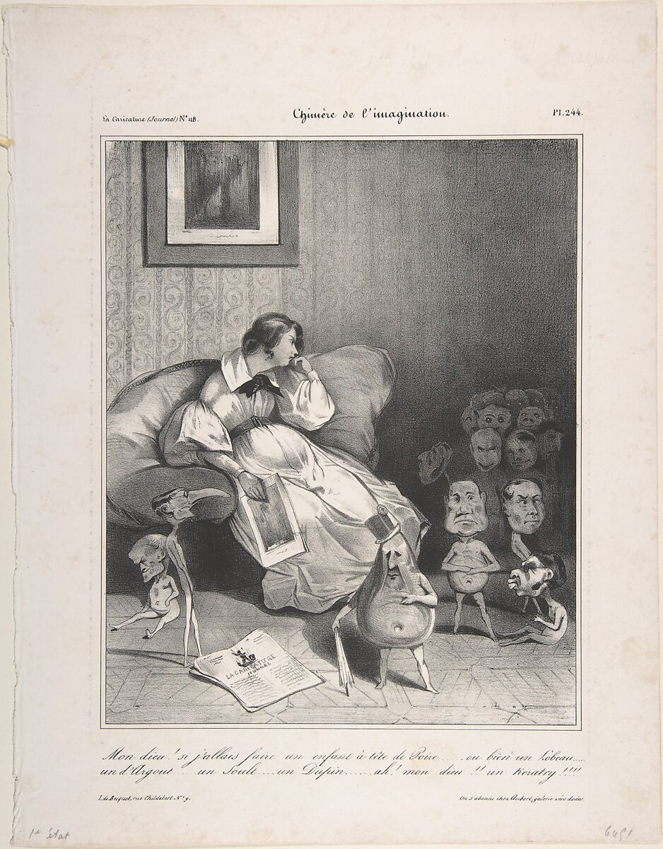 Chimera of the imagination, from "La Caricature", Honoré Daumier (French, Marseilles 1808–1879 Valmondois), Lithograph; first state of two (Delteil) 
