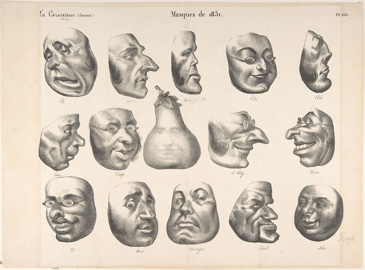 Masks of 1831, Honoré Daumier