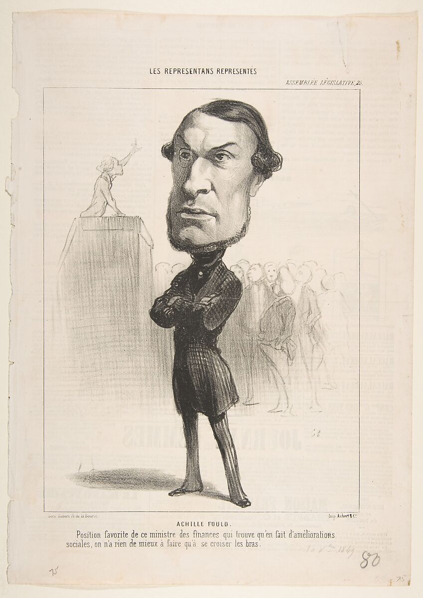 Achille Fould, Honoré Daumier (French, Marseilles 1808–1879 Valmondois), Lithograph; second state 