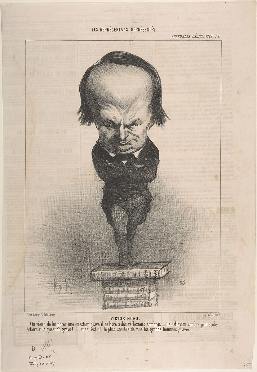 Victor Hugo, Honoré Daumier (French, Marseilles 1808–1879 Valmondois), Lithograph 