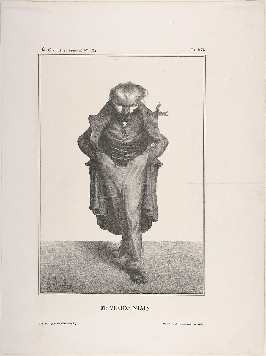 Mr. Vieux-Niais, published in "La Caricature", Honoré Daumier (French, Marseilles 1808–1879 Valmondois), Lithograph 