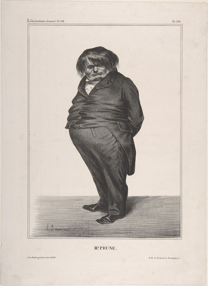 Clément-François-Victor-Gabriel Prunelle, published in "La Caricature", Honoré Daumier (French, Marseilles 1808–1879 Valmondois), Lithograph 