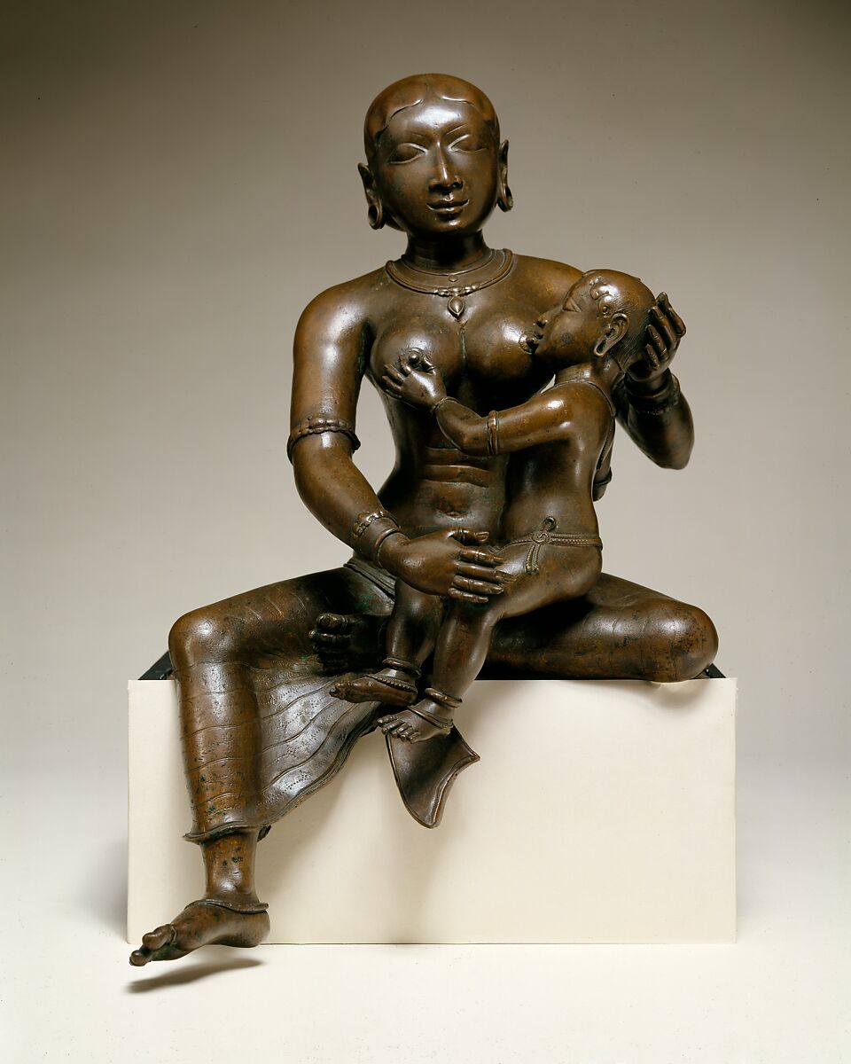Yashoda with the Infant Krishna, Copper alloy, India (Tamil Nadu, Pudukkottai and Tanjavur districts) 