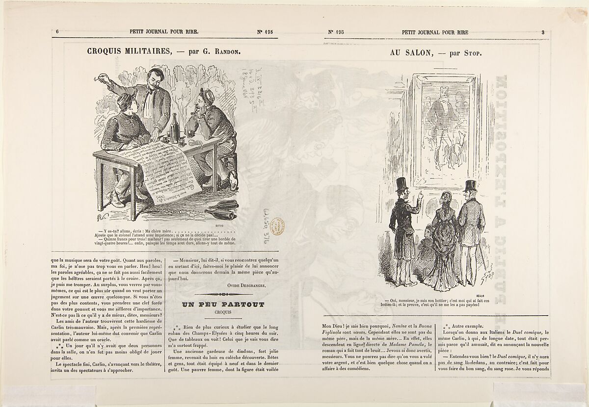 There's no denying it's me!..., from 'The public at the exhibition,' published in Le Petit Journal pour Rire, June 18, 1864, Honoré Daumier (French, Marseilles 1808–1879 Valmondois), Lithograph on newsprint; third state of three (Deltiel)