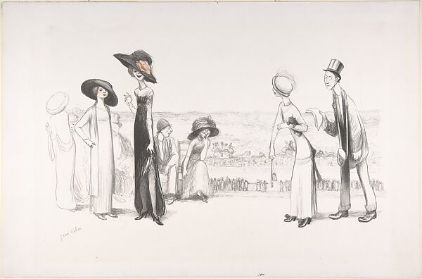 Les Courses d'Auteuil ou La Journée des Drags, Jean Veber (French, Paris 1864–1928 Paris), Lithograph 