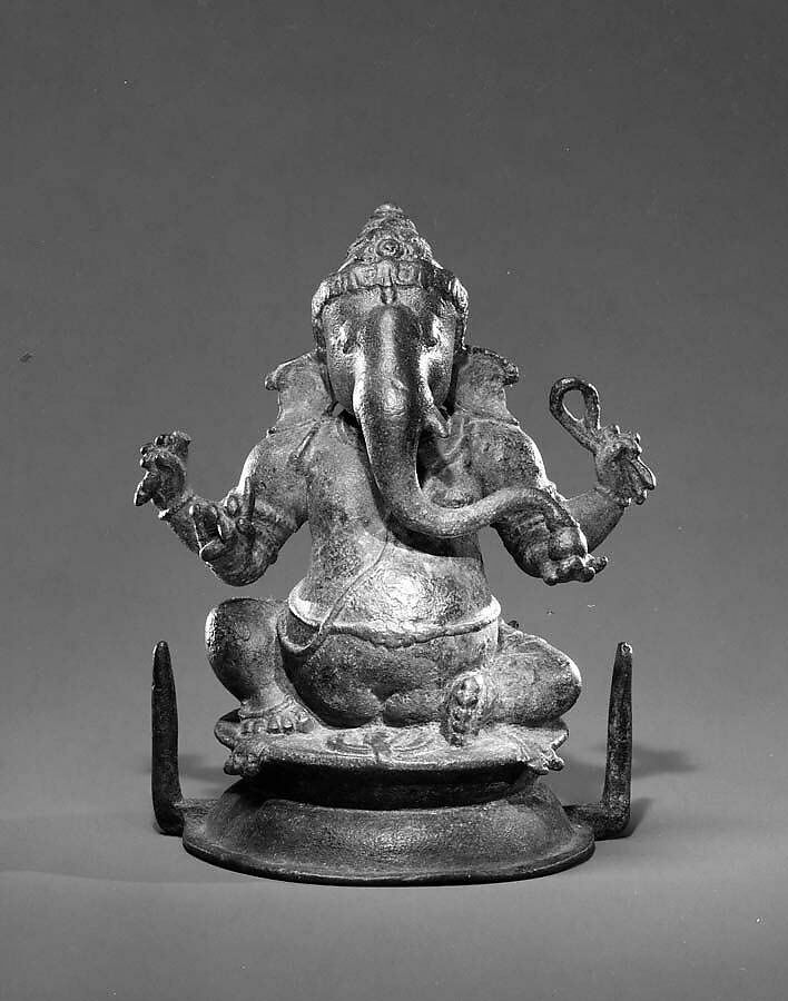 Seated Four-Armed Ganesha, Copper alloy, India (Tamil Nadu) 