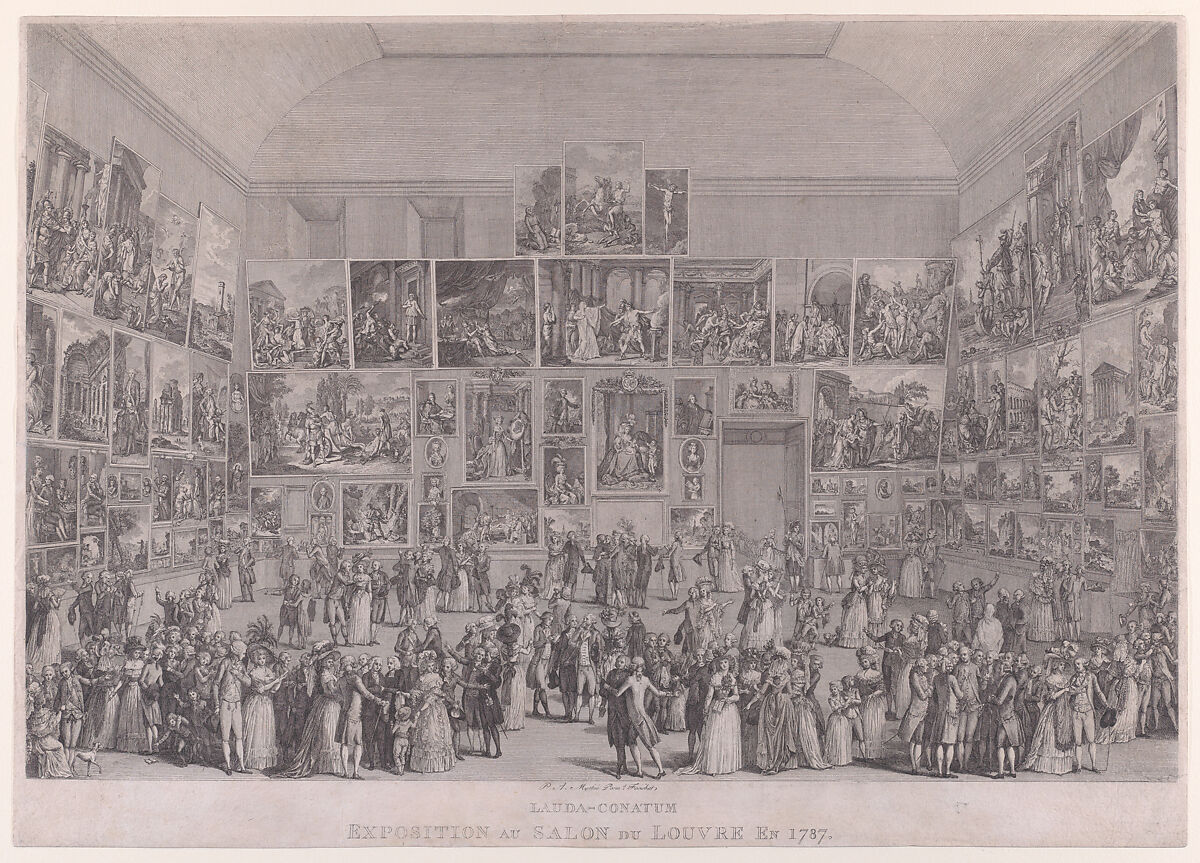 Exposition au Salon du Louvre en 1787, Pietro Antonio Martini  Italian, Etching and engraving