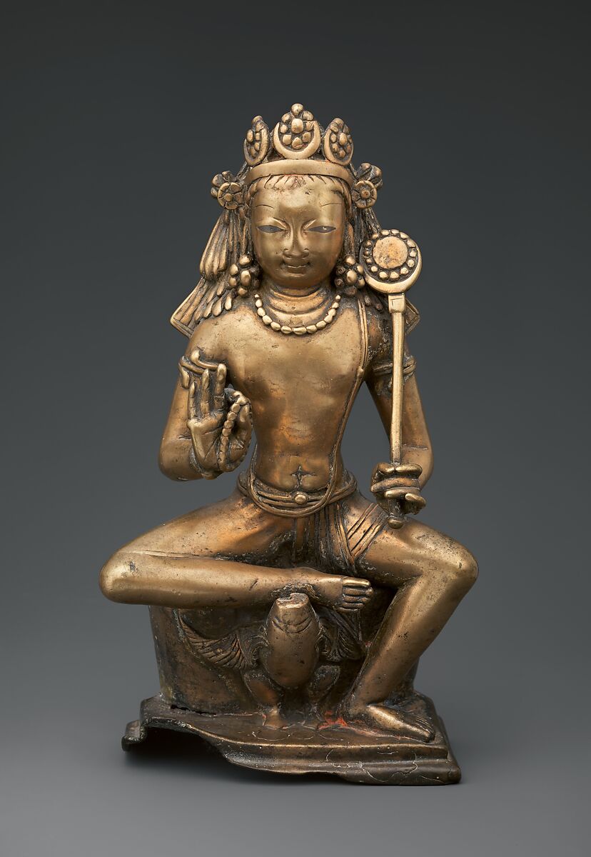 Karttikeya, the God of War, Brass with silver inlay, India (Jammu and Kashmir, ancient kingdom of Kashmir) 