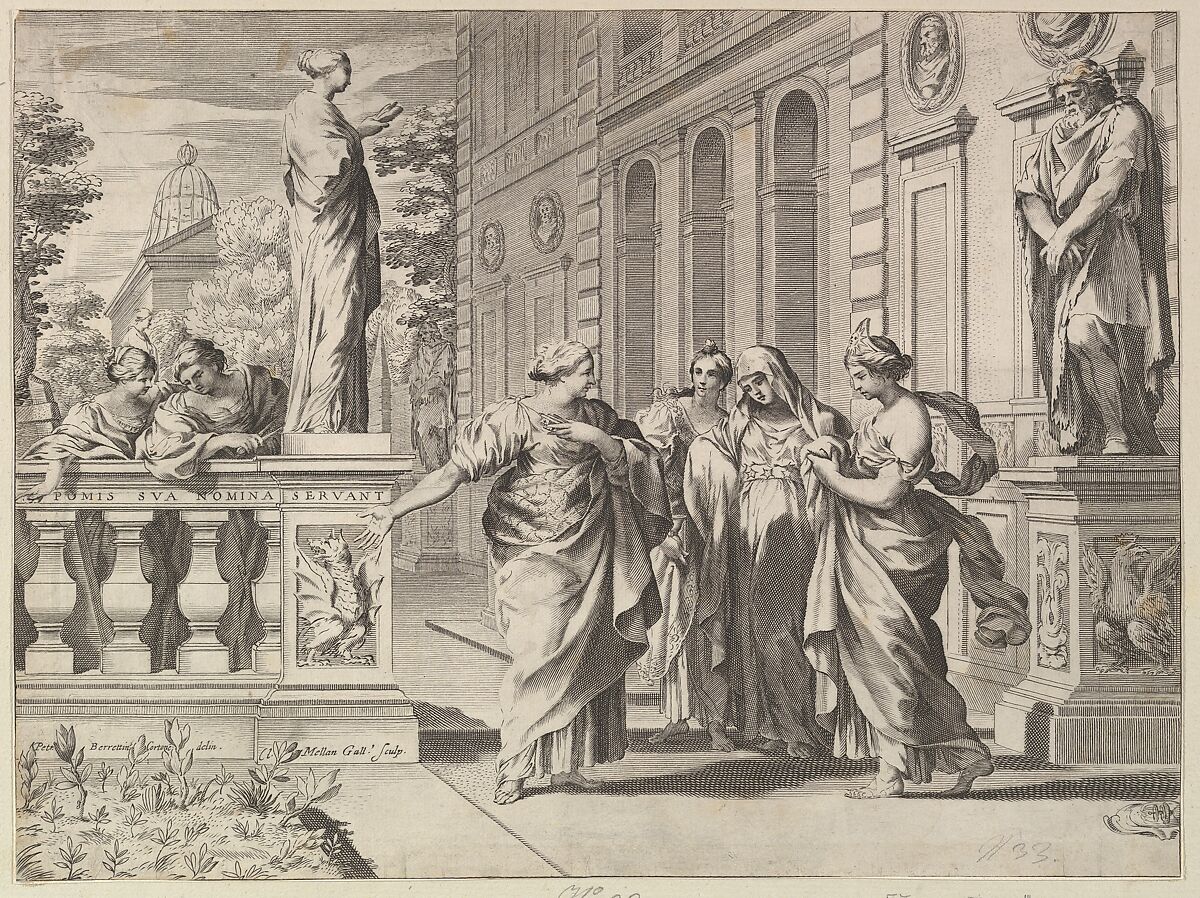 Allegory in Honor of the Roman College Founded by the Borghese Family, Claude Mellan (French, Abbeville 1598–1688 Paris), Engraving; third state of three 