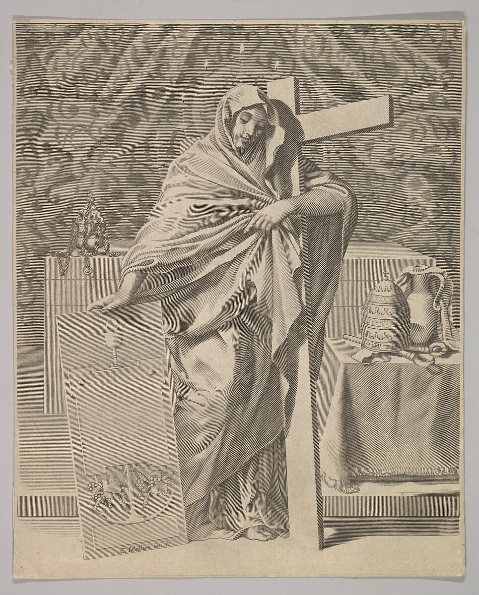 Personification of Faith, Claude Mellan (French, Abbeville 1598–1688 Paris), Engraving; second state of three (copy in reverse) 