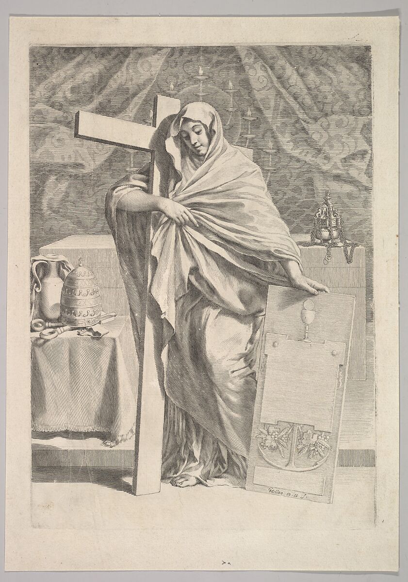 Personification of Faith, Claude Mellan (French, Abbeville 1598–1688 Paris), Engraving; second state of three (BN) 