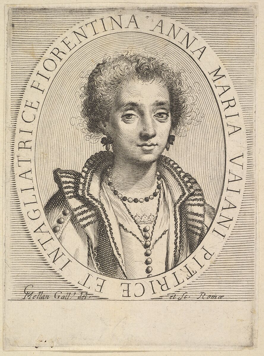Anna Maria Vaiani, Claude Mellan (French, Abbeville 1598–1688 Paris), Engraving; first state of two (BN) 