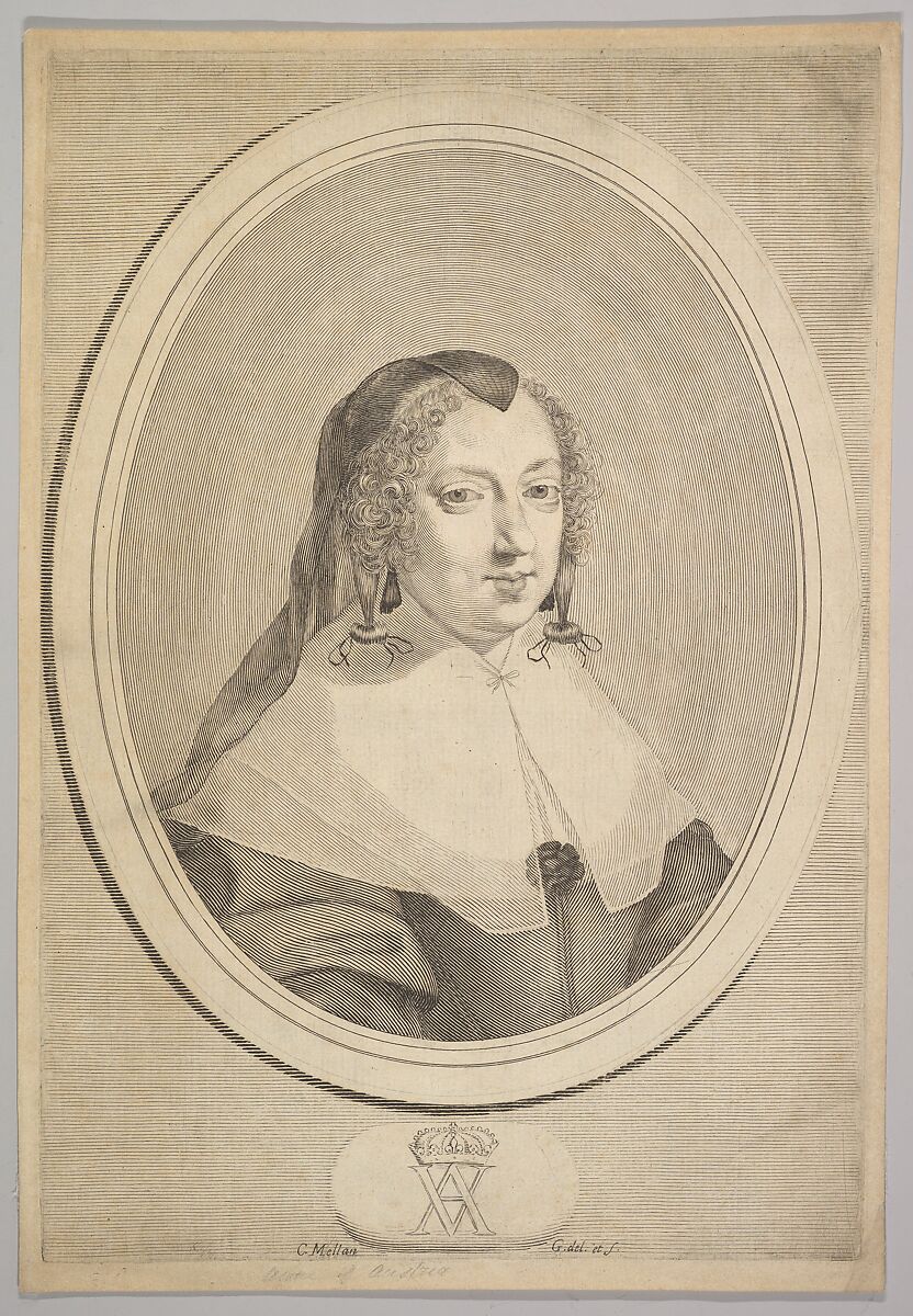 Anne of Austria, Claude Mellan (French, Abbeville 1598–1688 Paris), Engraving; second state of two (BN) 