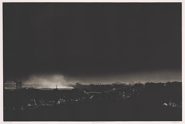 Yankee Stadium at Night, Craig McPherson (American, born Wichita, Kansas 1948), Mezzotint; artist's proof one of nine 