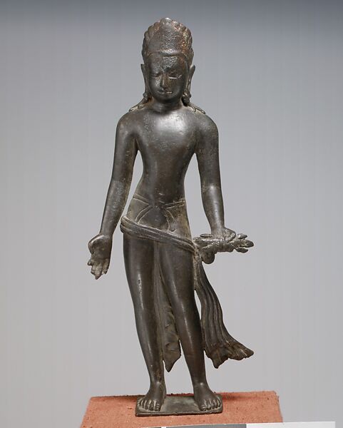 The Bodhisattva Vajrapani, Copper alloy with silver inlay, Nepal 