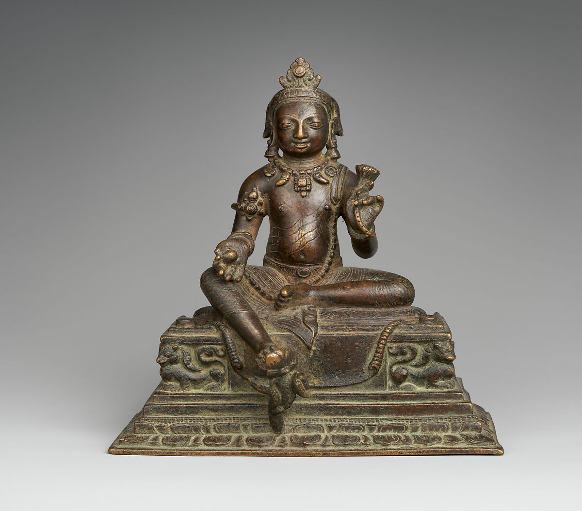 The Bodhisattva Manjushri as a Youth, Copper alloy, Nepal, Kathmandu Valley