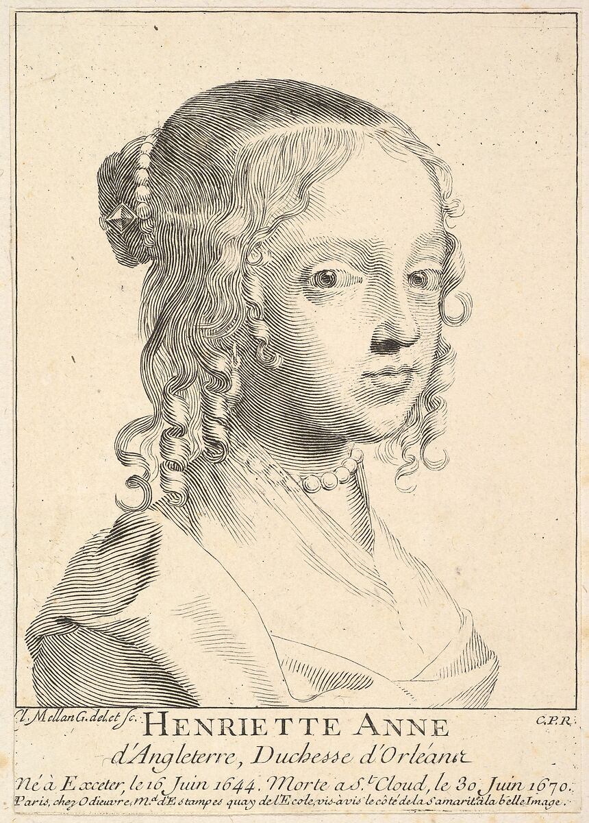 Henriette-Anne d'Angleterre, duchesse d'Orléans, Claude Mellan (French, Abbeville 1598–1688 Paris), Engraving; second state of two 