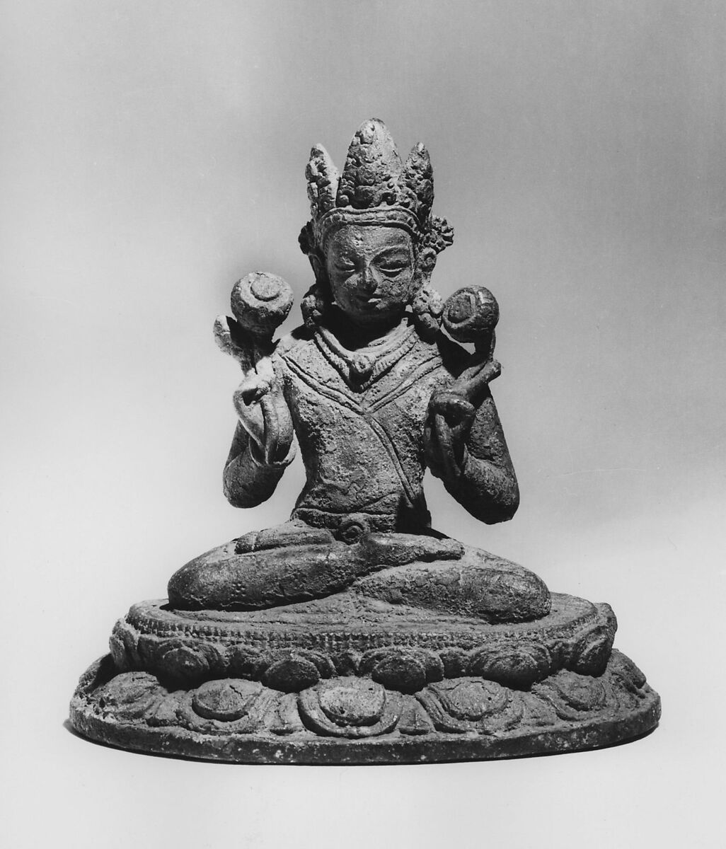 Seated Surya (God of the Sun), Copper alloy, Nepal (Kathmandu Valley) 