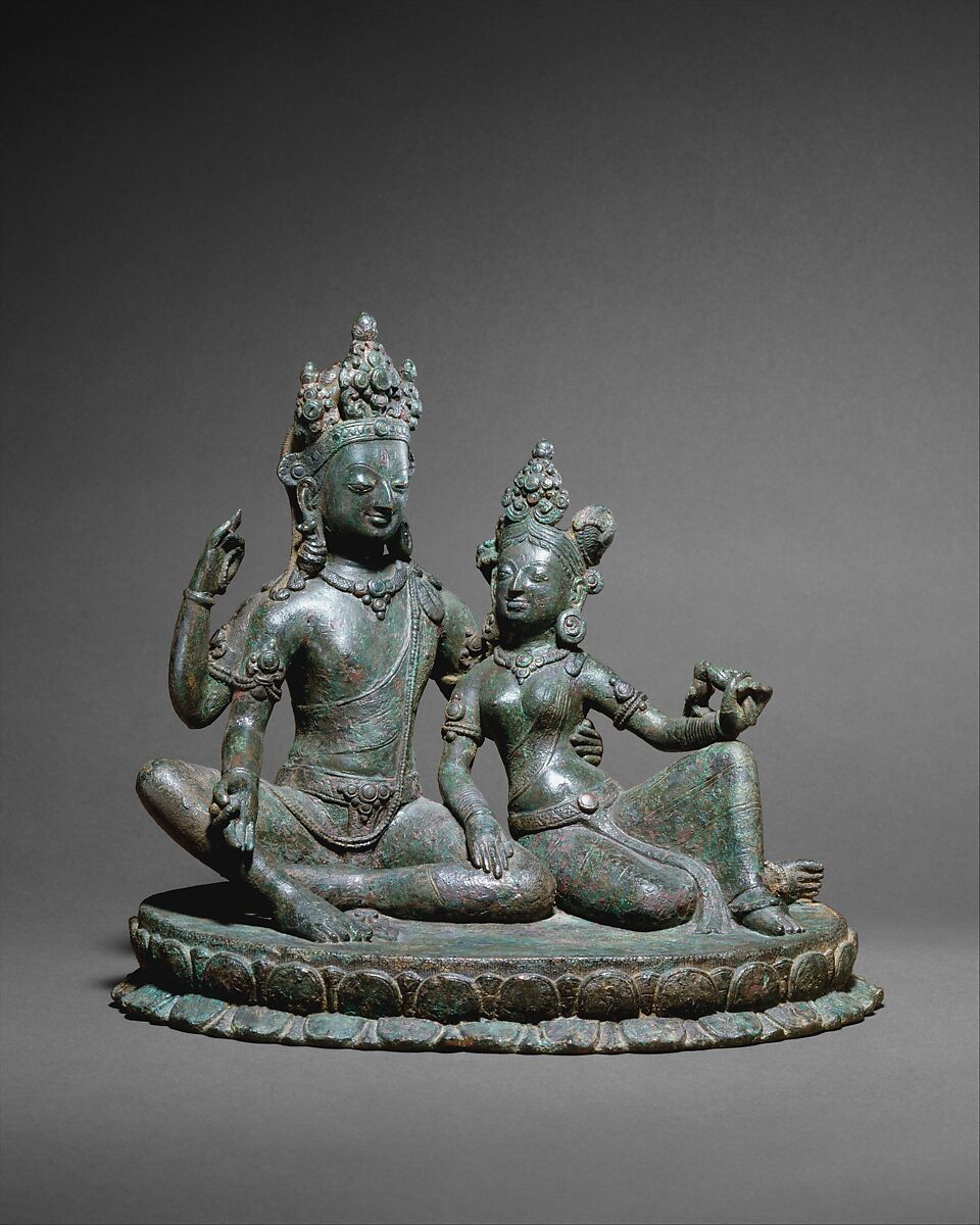 Shiva Seated with Parvati, Copper alloy, Nepal (Kathmandu Valley)