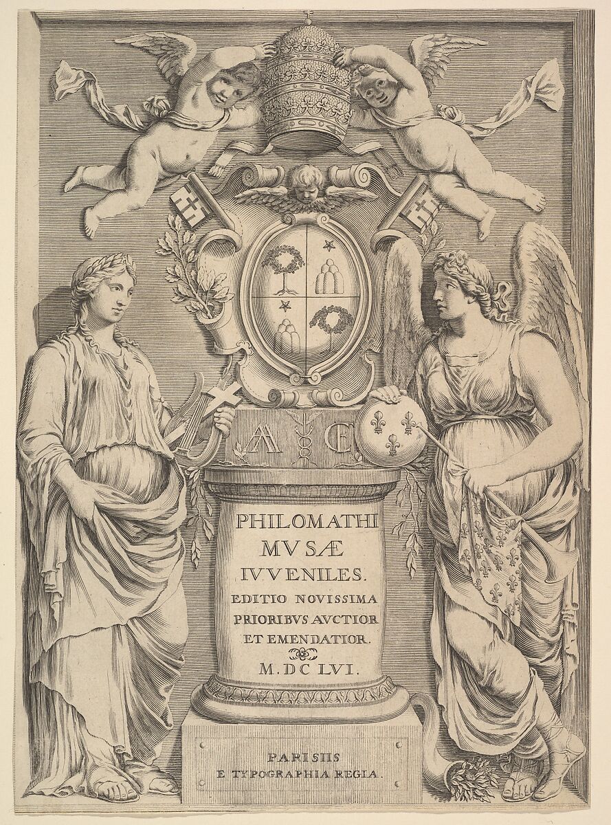 Title Page: Philomathi Musae Juveniles, Attributed to Claude Mellan (French, Abbeville 1598–1688 Paris), Engraving 