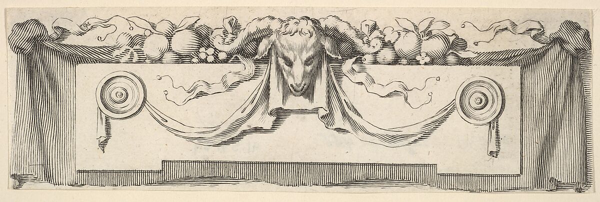Headband with Ram's Head, Claude Mellan (French, Abbeville 1598–1688 Paris), Engraving 